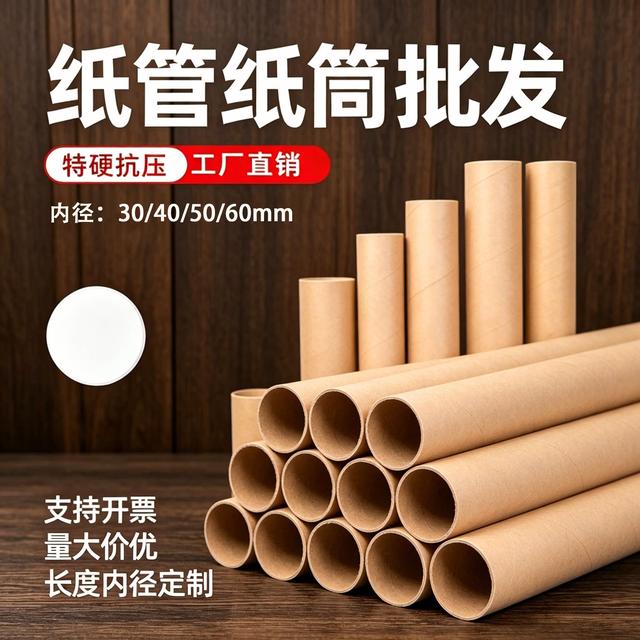 特硬纸筒抗压纸管圆形牛皮纸桶创意diy海报壁字画收纳桶鱼竿包装商品图