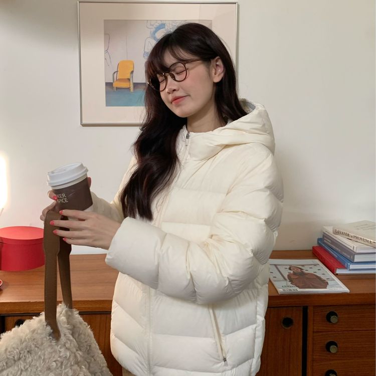 蛋又圆【小奶芙】90白鸭绒羽绒服甜美泡芙保暖连帽加厚面包服外套商品图
