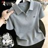 啄木鸟正品2026年夏季时尚纯棉女士t恤短袖POLO衫中老年翻领上衣商品图