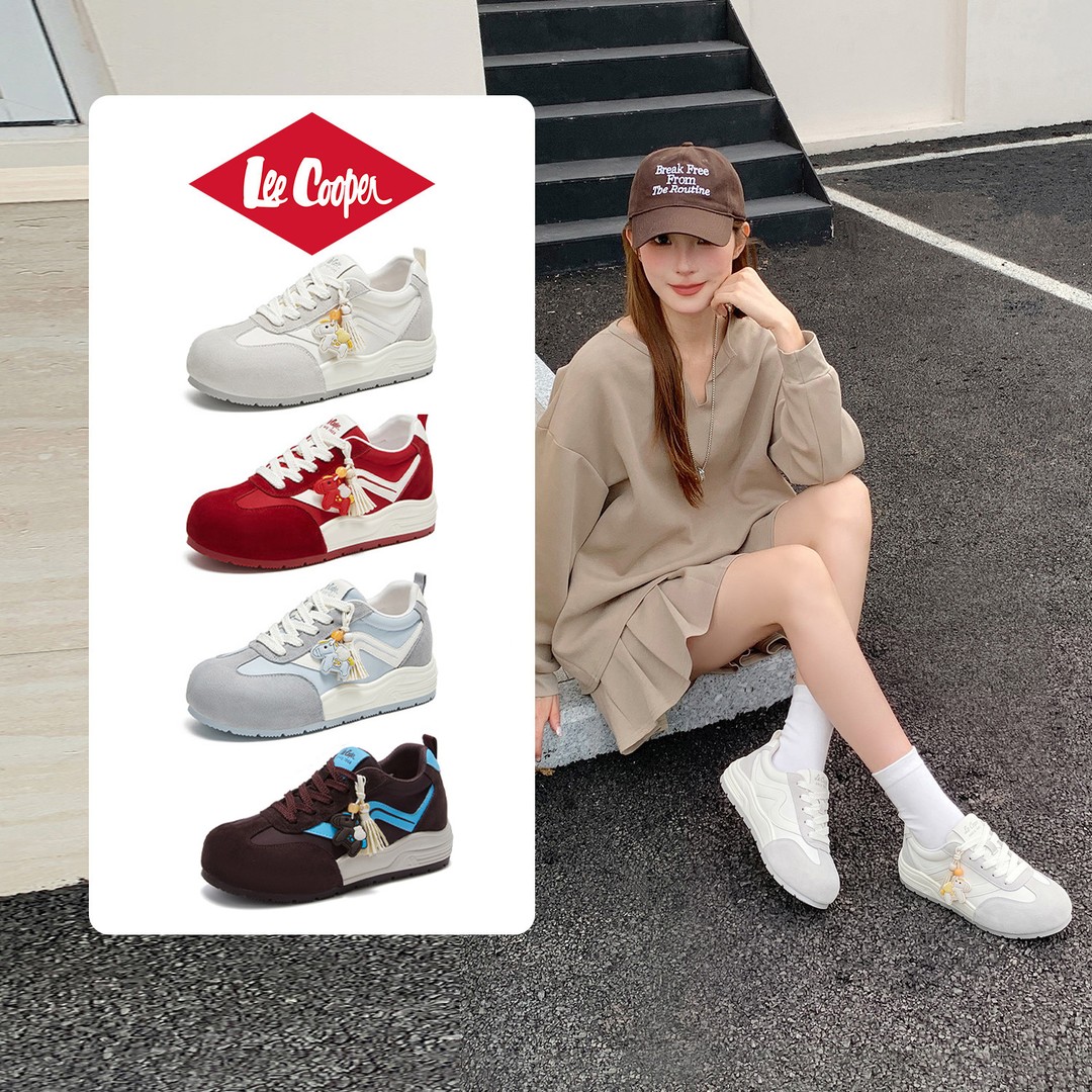LEE COOPER【小马德训】时尚德训鞋女2026秋季新款软底休闲鞋板鞋商品图