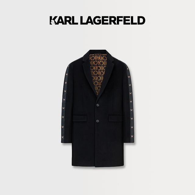 【臻享男装】KARL LAGERFELD卡尔拉格斐=黑色毛呢大衣1K198070600商品图