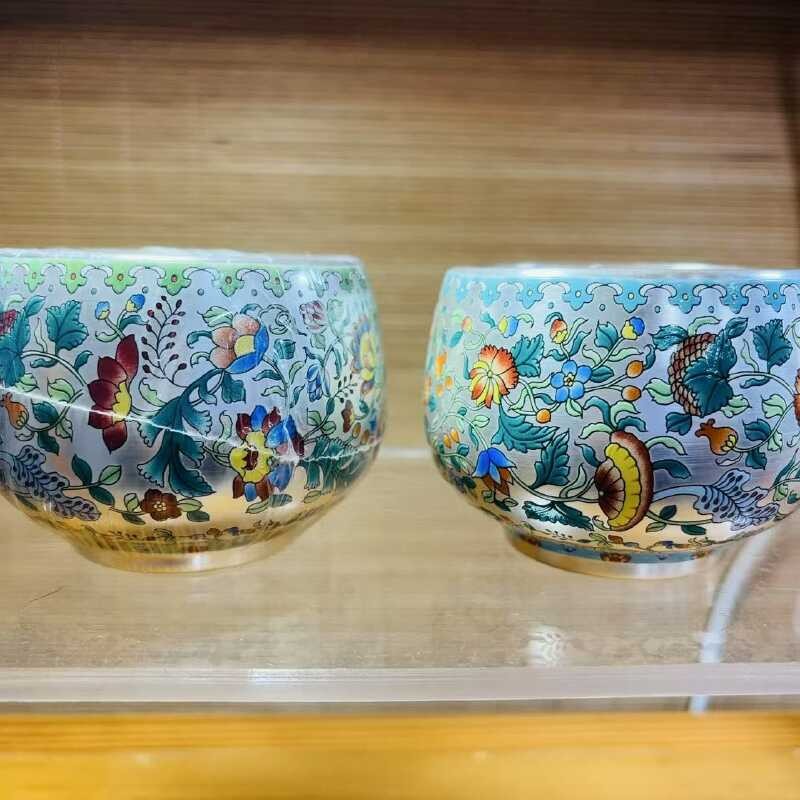 周鸿杰鱼藻纹罗汉喝茶鎏银主人杯YY5022商品图