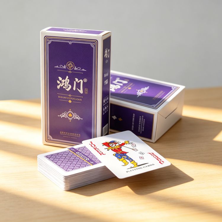 饶记2026新品紫韵轻奢风中腰线创意蓝芯纸加厚加硬斗地主57*87MM商品图