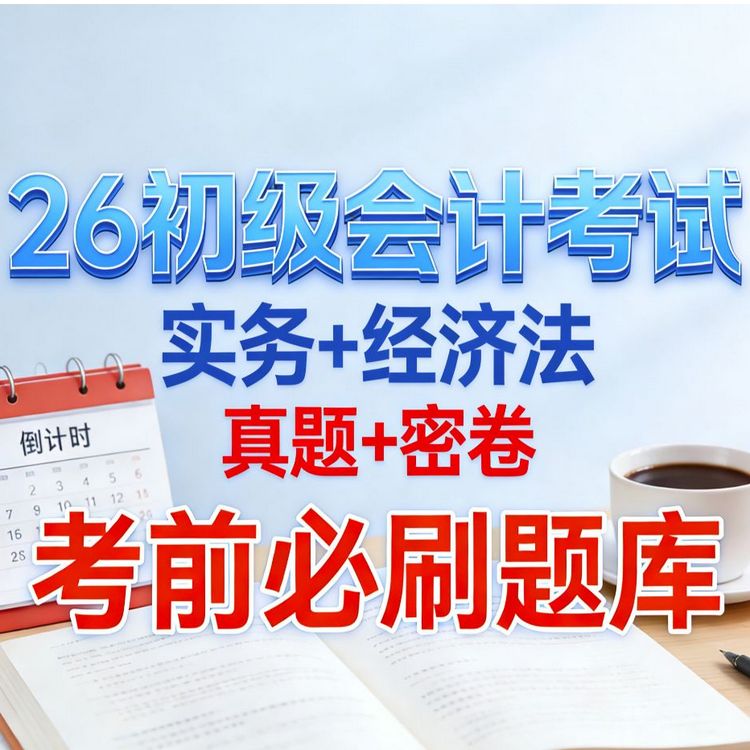 26初级会计刷题班必刷题库+真题+密卷+三色笔记商品图