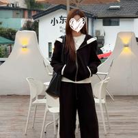 （运费险+两件套）2026秋季爆款显瘦运动时尚慵懒休闲连帽卫衣W33商品图
