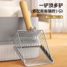 猫砂铲不锈钢细孔金属猫砂铲大号木柄电镀铲子双孔二合一铲屎神器商品图