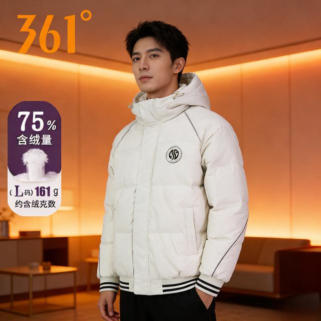 361°男装羽绒服冬季加厚保暖防风连帽时尚百搭运动外套552441303商品图