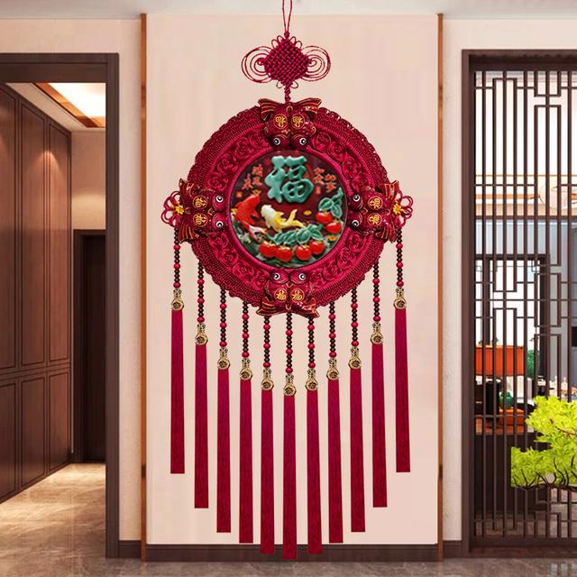 宫阙红F【柿柿如意】中国结挂件客厅玄关装饰家居福字背景墙 M38Y-Y商品图