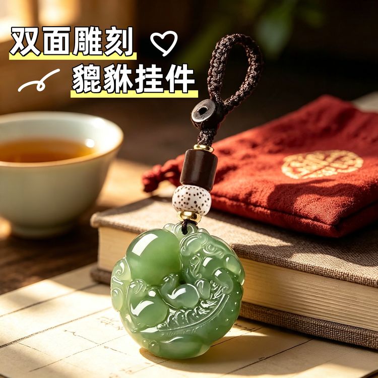 双面貔貅挂件钥匙扣车载包包挂饰网红爆款男女通用款汽车钥匙挂件商品图