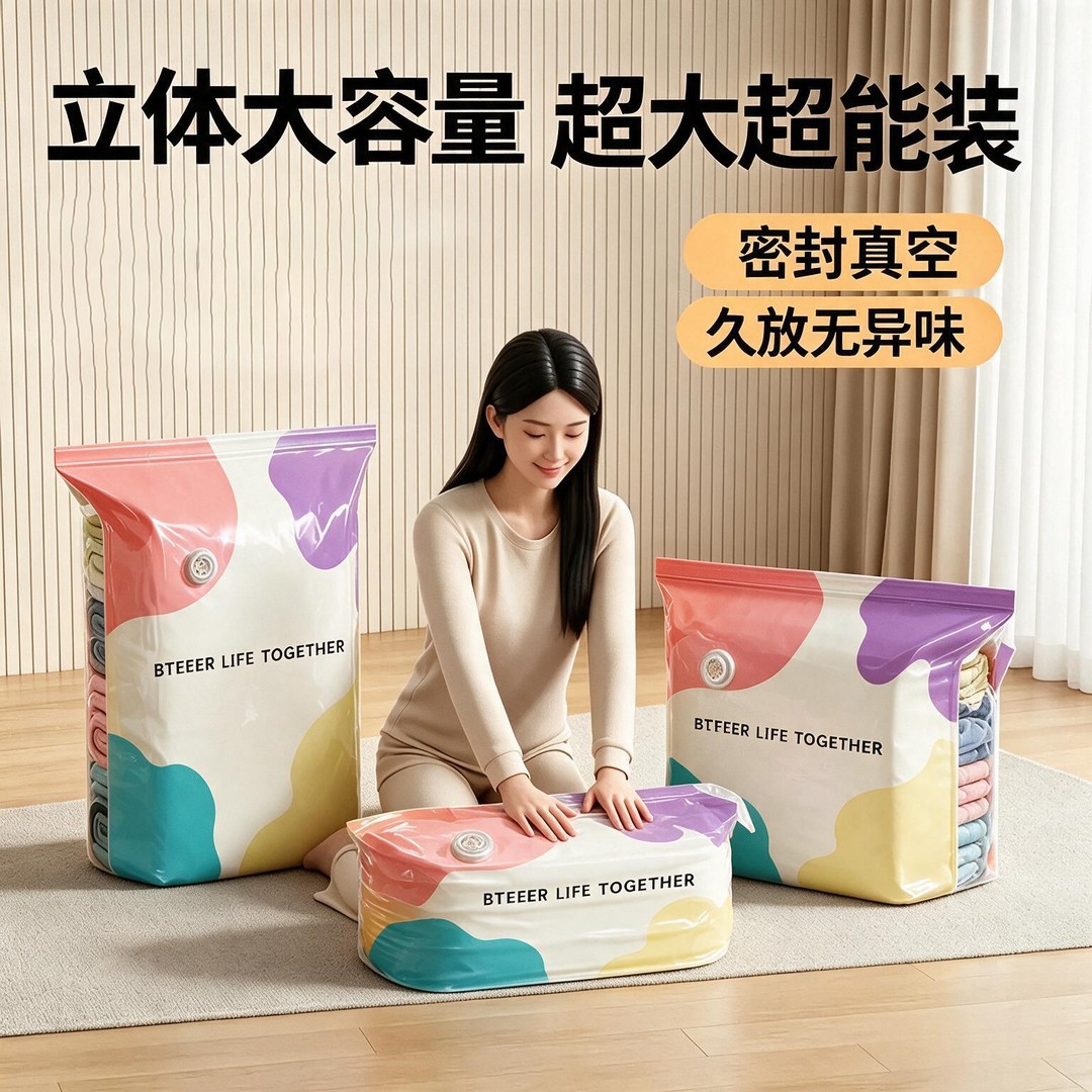 【5·99元3个】加厚家用抽压两用换季衣服棉被真空压缩收纳袋Z商品图