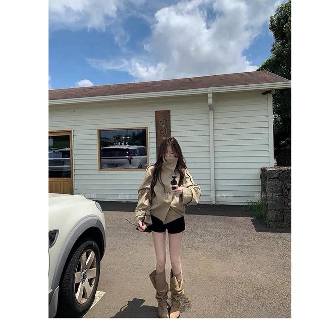 【L*sa同款】2026春季新款莱赛尔棉风衣设计师短款外套小个子夹克商品图
