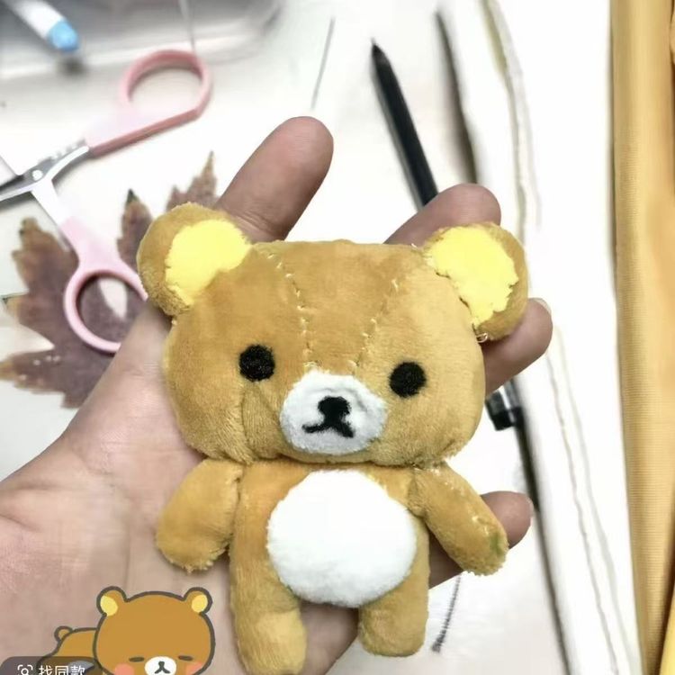 【轻松熊】可爱手作自缝轻松熊毛绒挂件手工摆件汽车挂件汽车摆件商品图