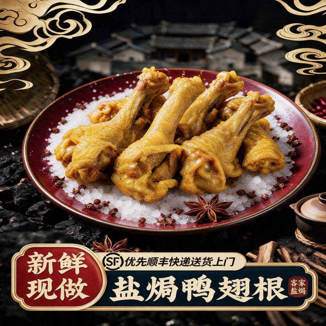 梅州直发（400克翅根）客家盐焗翅根开袋即食商品图