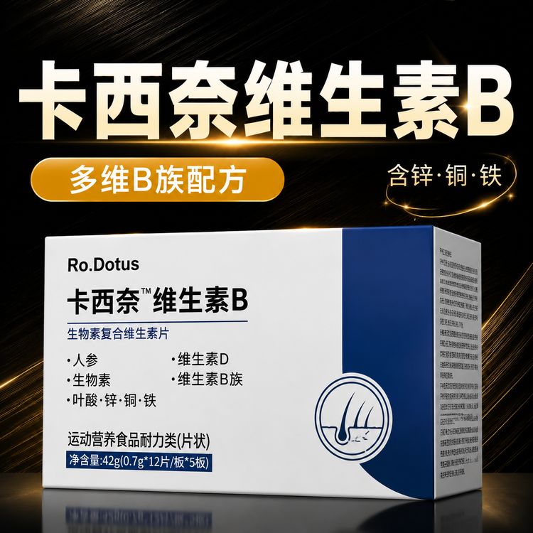 【官方正品】卡西奈维生素B生物素叶酸维生素d锌铁铜中老年60粒商品图