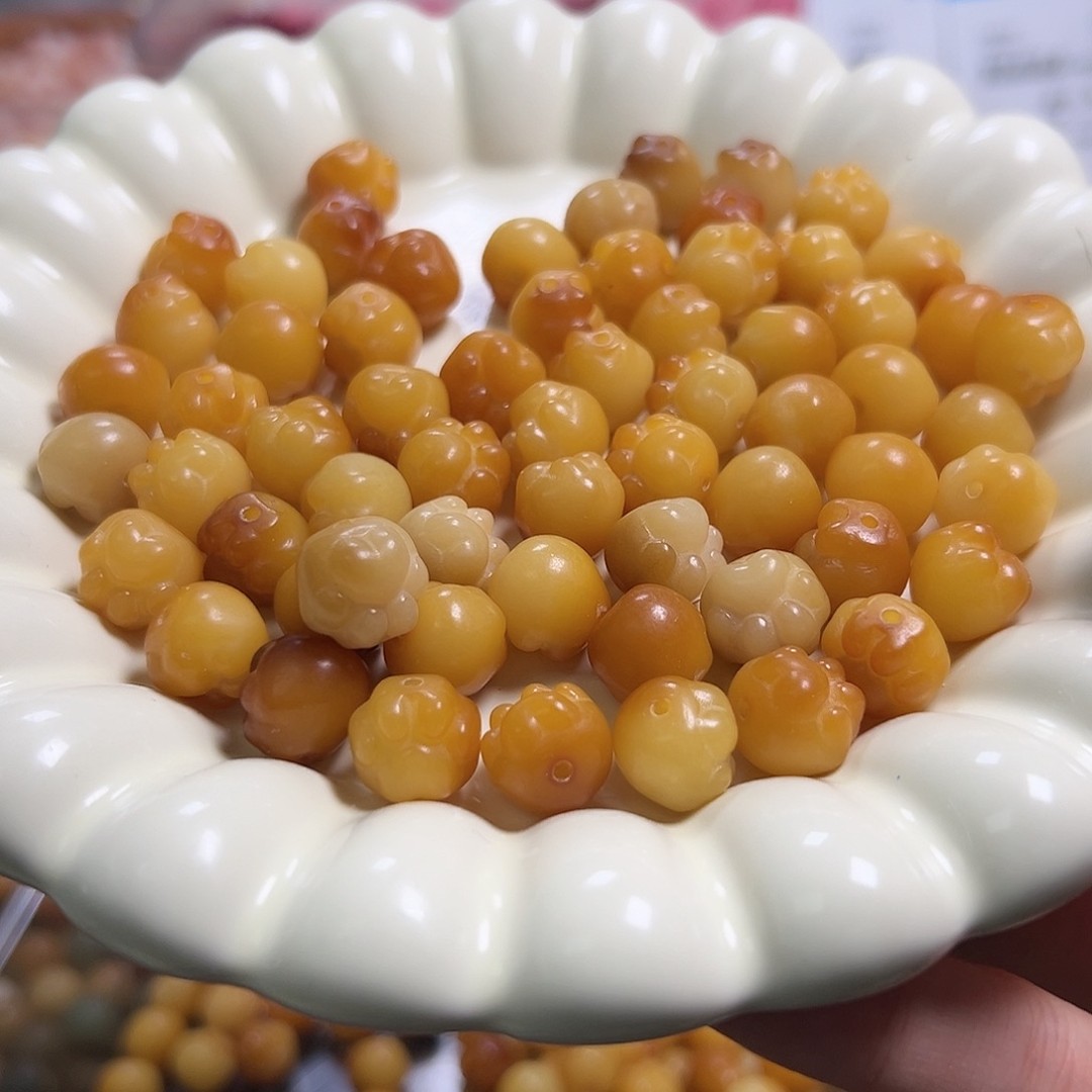 白玉菩提吊坠22颗卡12爱心黄金猫爪商品图