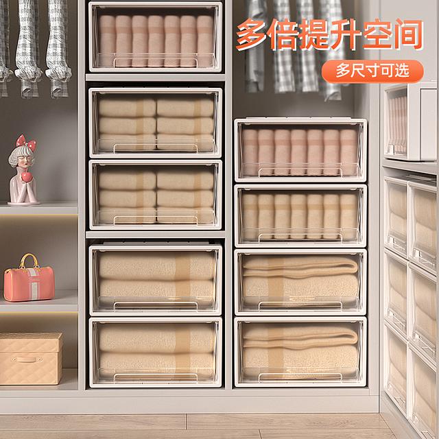 【55L：53*40*25】家用收纳打底裤针织衫抽屉式收纳盒衣物储物箱商品图