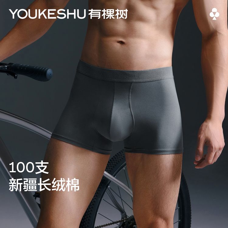 有棵树100S新疆长绒棉男士内裤打底速干中腰四角底裤商品图