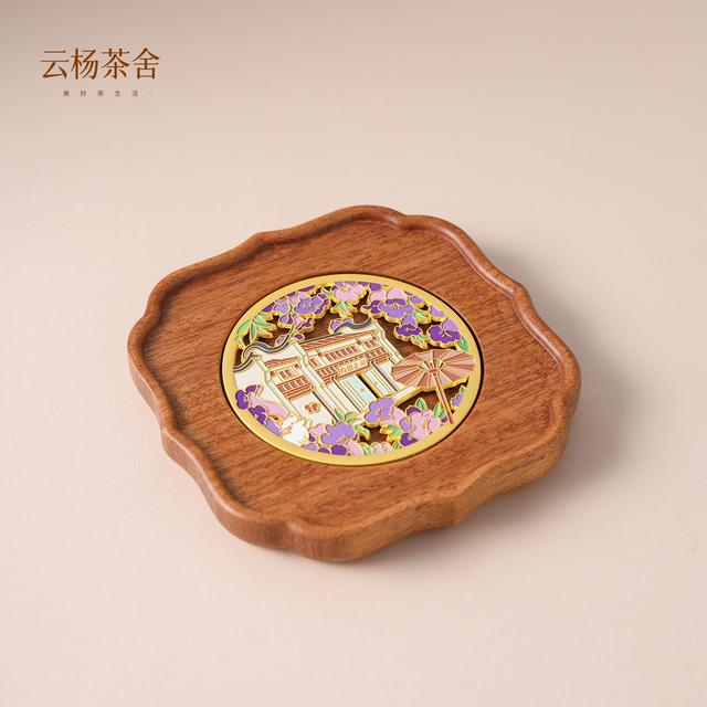 云杨茶舍南美胡桃木福宝花边壶承特别高级小众壶承单个壶承茶商品图