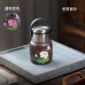 宜兴紫砂 高端矿料紫罗兰 手绘荷韵 墩墩杯 (赠杯套)商品图