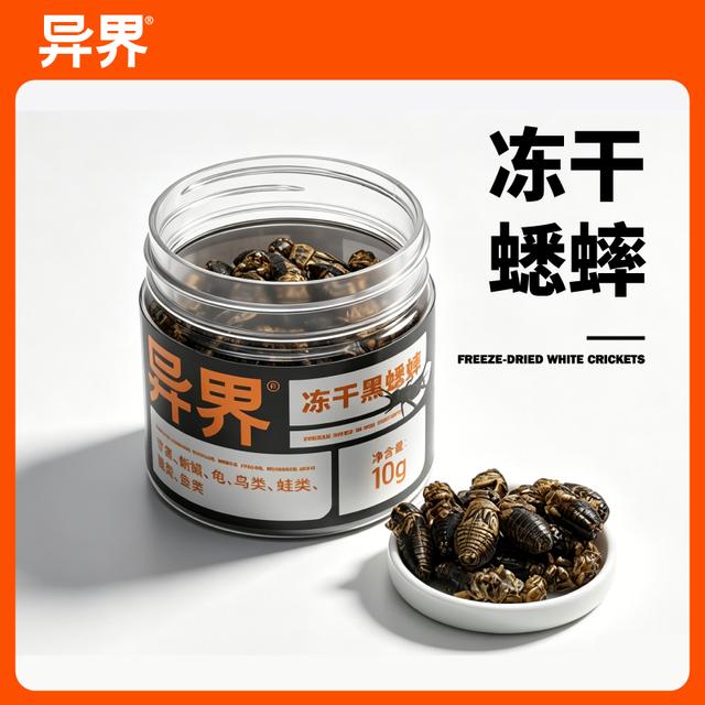 异界冻干白蟋蟀油葫芦爬虫鸣虫食物无需冷冻黑蟋蟀守宫睫角饲料商品图