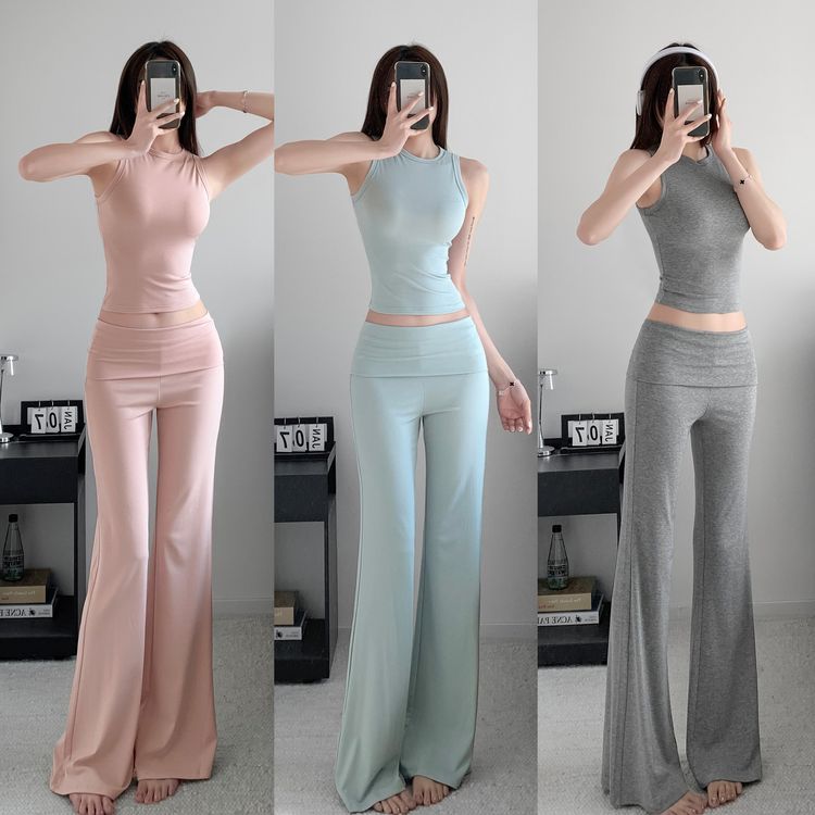 【全额运补】【储储专属】张紫一【私服自留】纯色简约休闲背心+翻腰显瘦微喇裤商品图