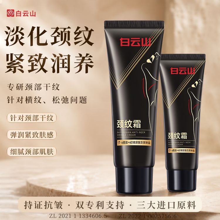 【淡化颈纹】官方正品白云山多肽胶原美颈霜保湿淡纹紧致提拉抗皱胜肽颈霜商品图