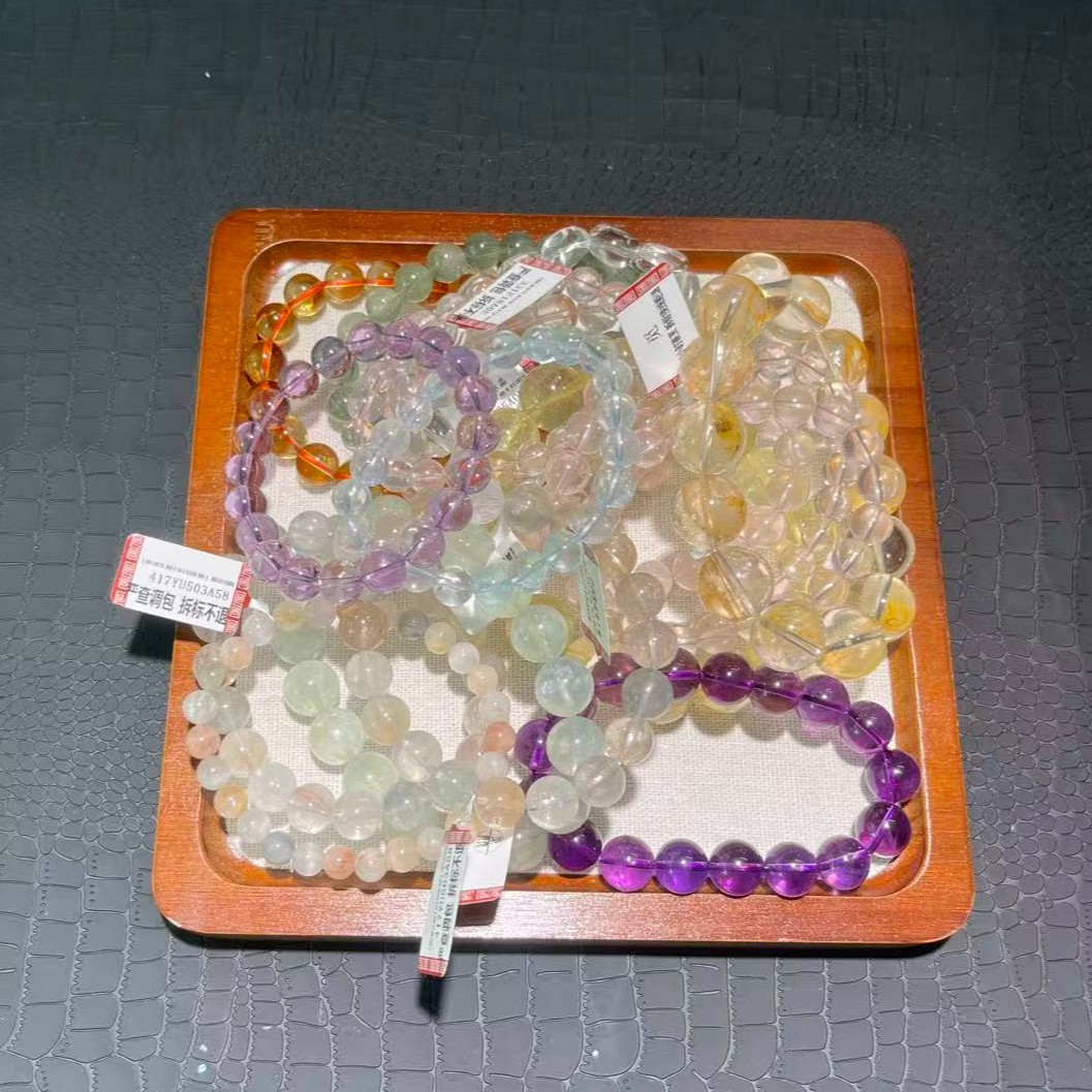【七号链接】天然水晶手链圆珠随型珠商品图
