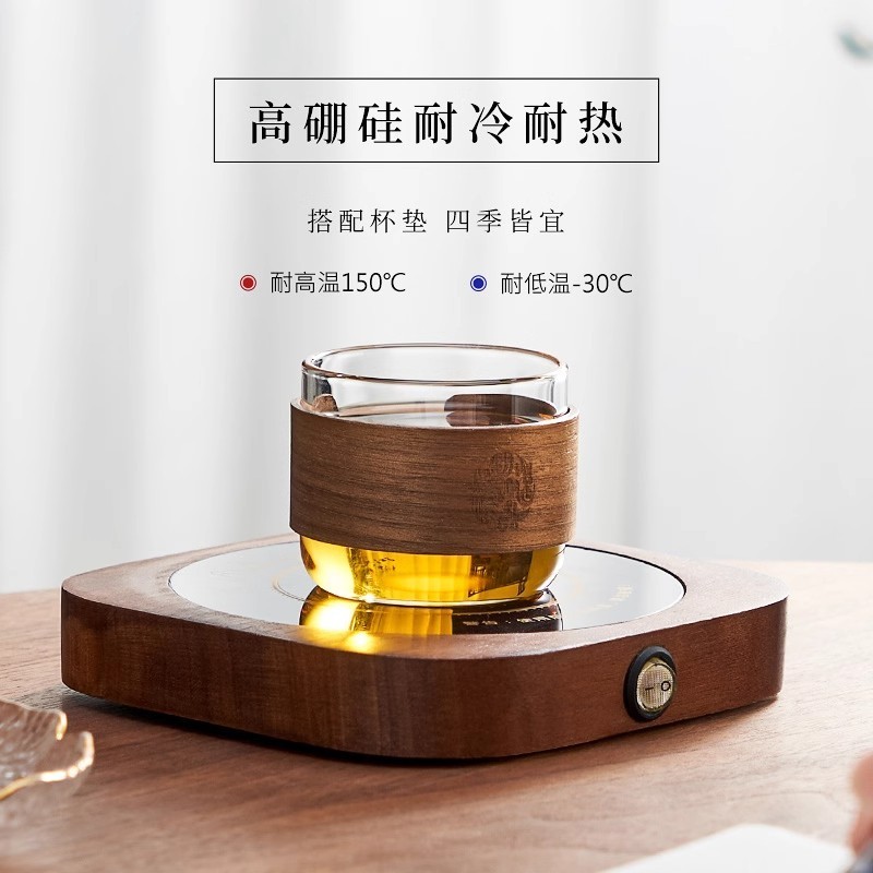 卡扣玻璃茶杯单只装家用防烫隔热主人杯单杯日式个人专用高档商品图
