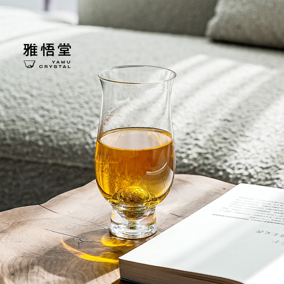 雅悟堂青岚无诤泡茶绿茶杯水晶玻璃大容量茶杯高档家用透明啤酒杯商品图