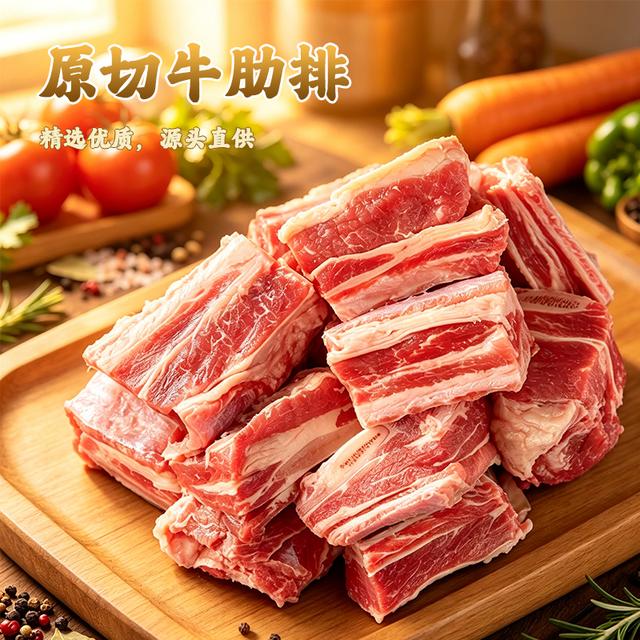 【内蒙产地】新鲜牛肋排国产带肉牛肉5斤生鲜切块包邮商品图