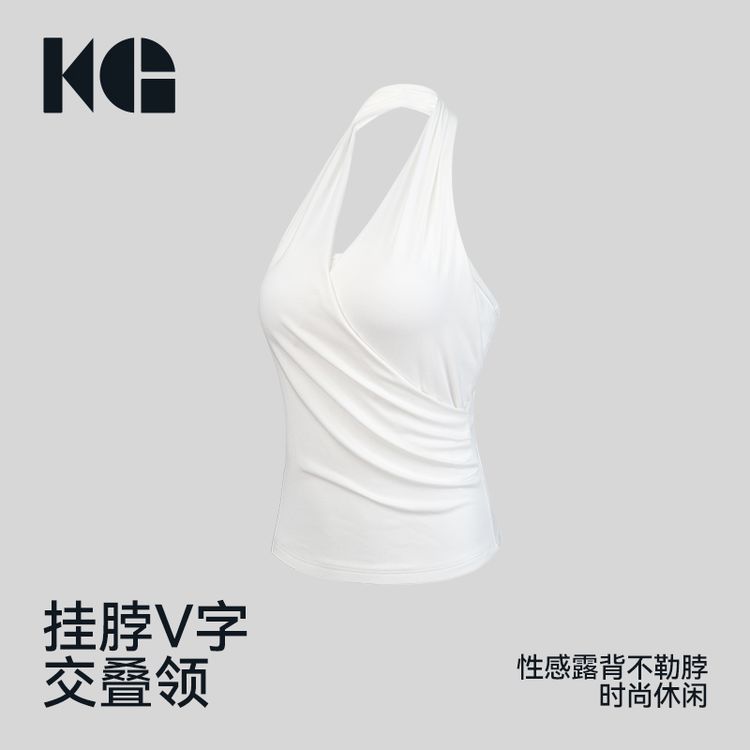 一体式运动背心女高强度挂脖防震瑜伽服美背瑜伽健身服可外穿8618商品图