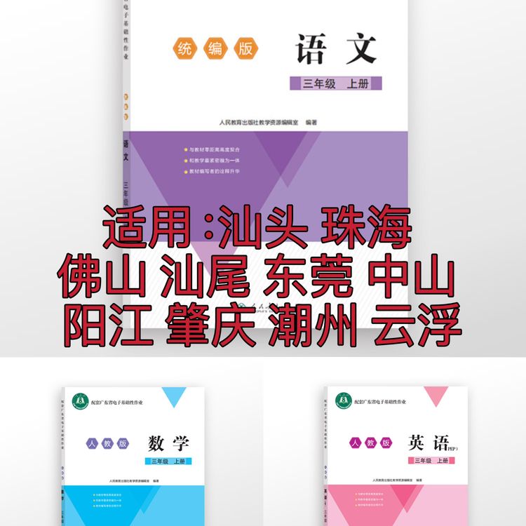 【顺丰快递】26秋上册人教版配套广东省电子基础性作业3本商品图