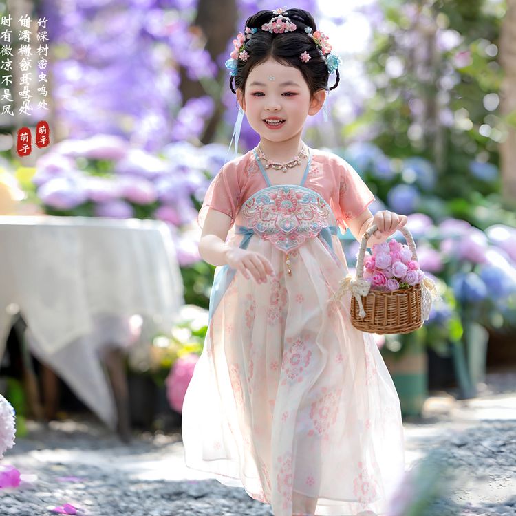 萌乎【小杏芙】女童夏季2026新款汉服古风襦裙刺绣公主连衣裙262960