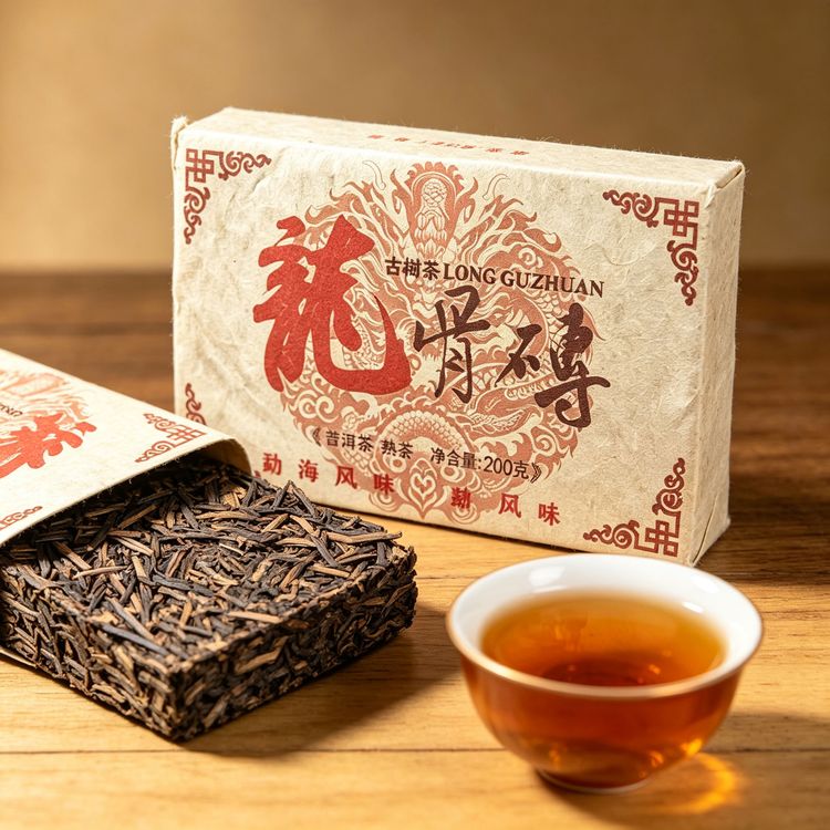 云南普洱茶陈香熟茶云南砖茶古树茶叶自己喝口粮茶茶梗砖商品图