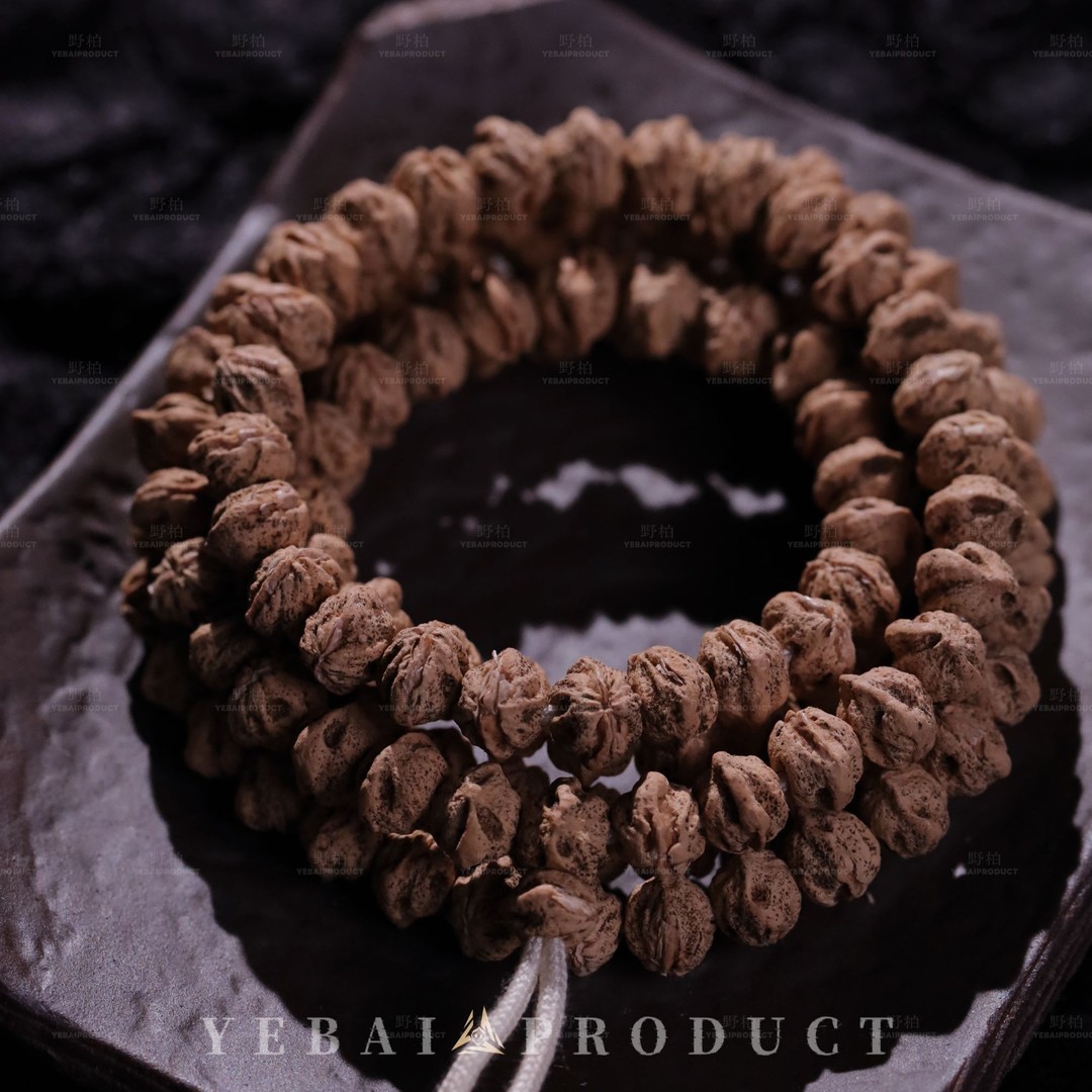 野柏·YEBAI（M60）麻皮原桩横打热振百香籽108长串商品图