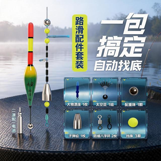 免调漂自动找底路滑线组配件包高灵敏度抛竿远投矶钓变色醒目浮漂商品图