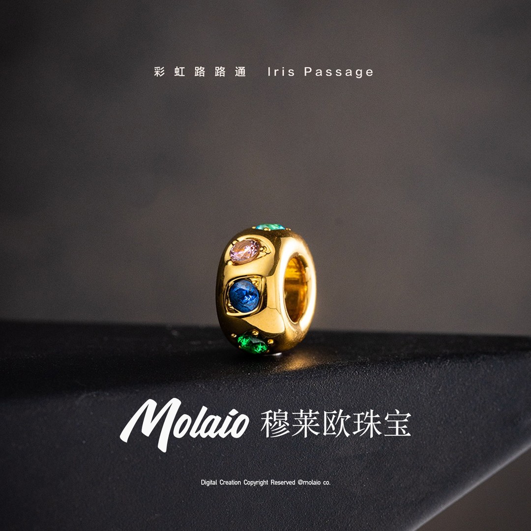 足金999【彩虹路路通】吊坠手工时尚轻奢（工费145/件）W123商品图