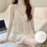 吊带短裤带胸垫睡衣女夏季2026新款学生可爱甜美高级感家居服套装商品图
