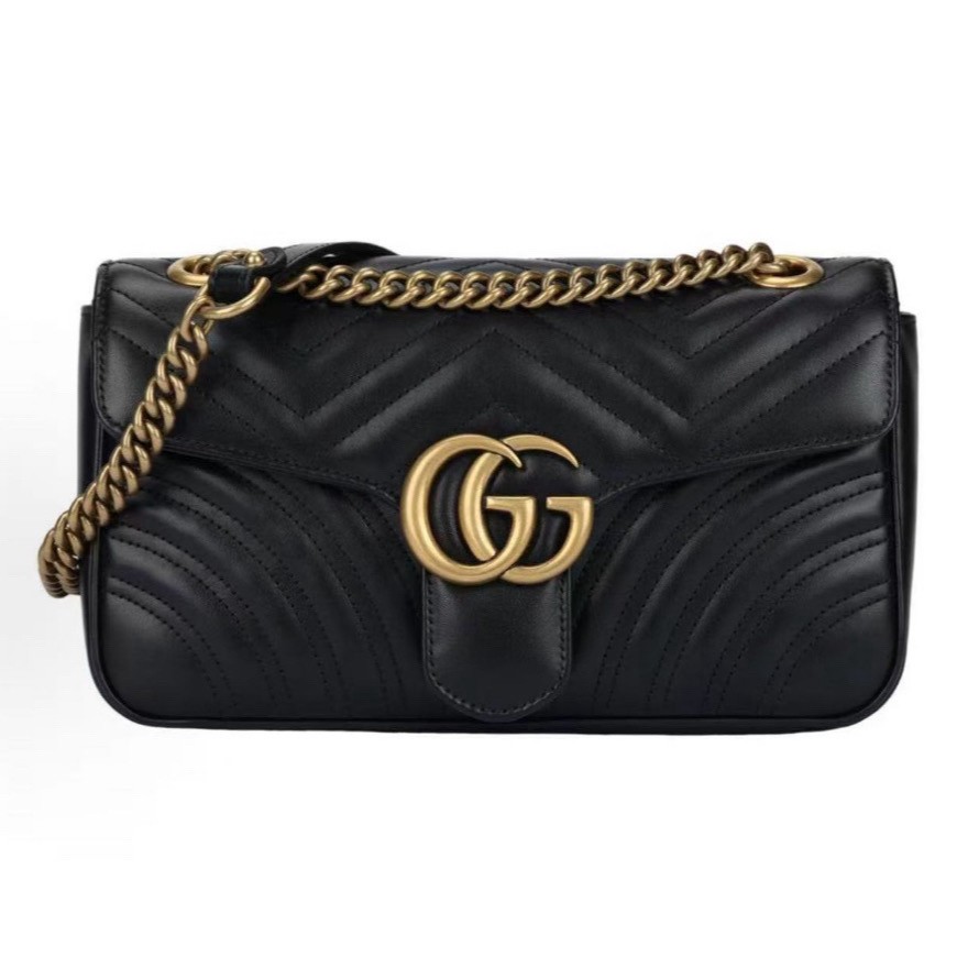 99新 GUCCI/古驰 加荔专属/黑金马蒙22/26单肩包商品图