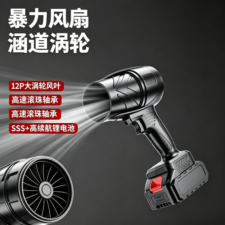 2026新款大功率鼓风机除尘吹雪落叶工业锂电吹风机LL商品图