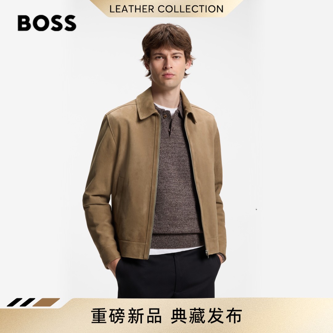【燕麦格雷】BOSS博斯 26秋冬新款男士羊皮革夹克皮衣外套50563869商品图