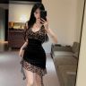 2026夏季新款辣妹风豹纹挂脖修身显瘦性感包臀连衣裙女商品图
