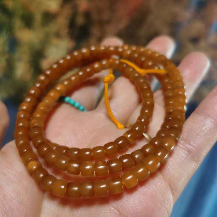 龙脊菩提子玉化料108脖挂念珠手串【一物一图发货和数据线差不多商品图