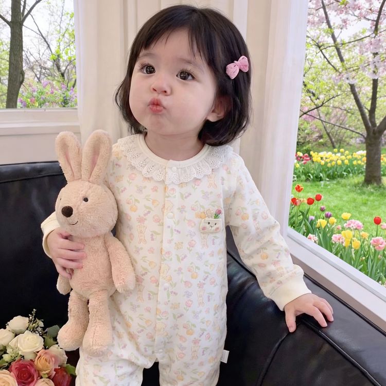 （2件送袜子）婴儿连体衣春秋长袖秋衣女宝洋气外出服纯棉爬服哈衣商品图