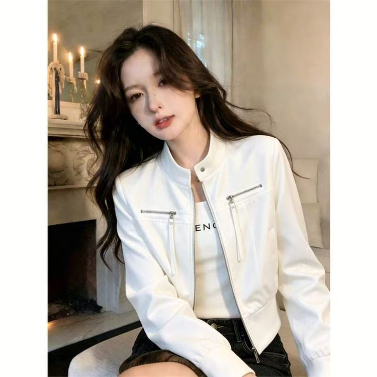欧货拉链短款外套女秋季2026新款显瘦遮肉设计感时尚夹克外搭上衣商品图