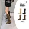 【苏茵茵】挪威堆堆靴~5cm内增高交叉扣带中高筒靴女西部靴E5419008商品图