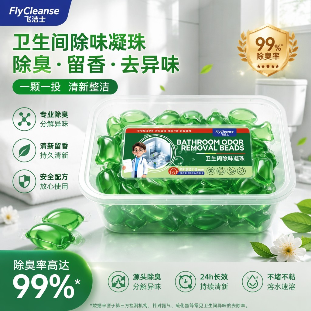 【除臭霸王】地漏下水道防返臭卫生间厕所厨房除臭味凝珠D商品图