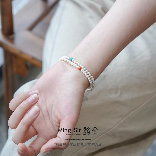 【铭舍】淡水珍珠小米珠双圈3mm左右设计款颈饰珠宝时尚-7.26商品图