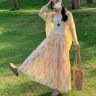 法式碎花半身裙女2026新款夏大码高腰a字伞裙小个子气质印花长裙商品图