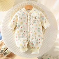 【专柜40克】婴儿秋冬衣服夹棉连体衣新生儿加厚爬服睡衣宝宝a类商品图